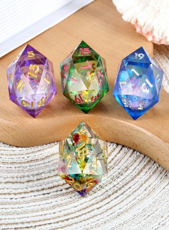 DNDND Liquid Dice D20 33mm,DNDND Glitter and Paillette Liquid 20 Sided Dice with Gorgeous Gift Box for Dungeons and Dragons (Lilac) - Image 2